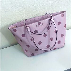 Kate Spade Glitter Pink Polka Dot Tote Bag